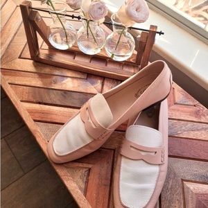 Tods Loafer, two toned pink and white